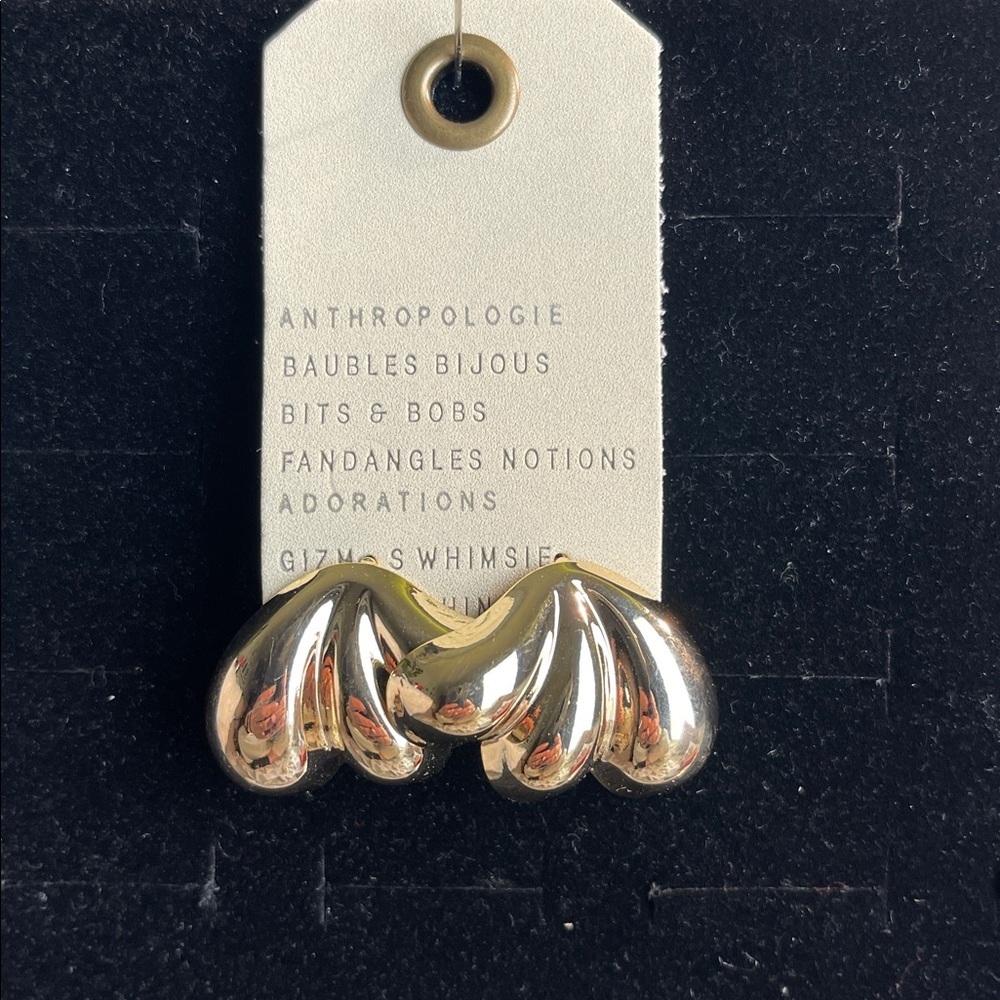 Anthropologie Gold Fanned Out Earrings.NWT